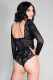 Long Sleeve Mesh and Lace Teddy With Strappy Front Image