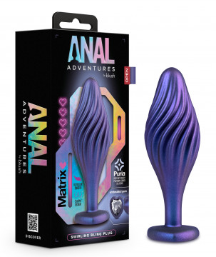 Bl Anal Adventures Matrix Swirling Bling Plug Sapphire Honey