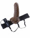 Fetish Fantasy Series 8-Inch Vibrating  Hollow Strap-on - Brown Image