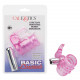 Basic Essentials Stretchy Vibrating Bunny Enhancer - Pink Rechargeable Image