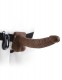 Fetish Fantasy Series 9-Inch Vibrating Hollow Strap-on With Balls - Brown Image