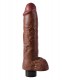 King Cock 10-Inch Vibrating Cock With Balls -  Brown Image