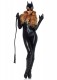 Wet Look Faux Leather Zipper Front Catsuit - Small Image