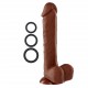 9 Inch Silicone Pro Odorless Dong - Brown Image
