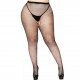 Crotchless Fishnet Pantyhose - Queen Size - Black Image