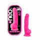 Neo Elite - 7.5 Inch Silicone Dual Density Cock  With Balls - Neon Pink Image