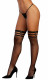 Strappy Fishnet Thigh High - One Size - Black Image