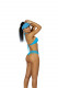 Lycra Bikini Top and Matching G-String - One Size - Turquiose Image