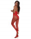 Open Cup Bodystocking - One Size - Lipstick Red Image