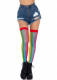 Rainbow Fishnet Thigh Highs - One Size - Multicolor Image