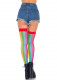 Rainbow Fishnet Thigh Highs - One Size - Multicolor Image