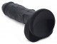 Power Pecker 7 Inch Silicone Dildo With Balls - Black Image