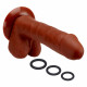 Pro Sensual Premium Silicone 8 Inch Dong With 3  Cockrings - Brown Image