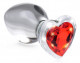 Red Heart Gem Glass Anal Plug - Medium Image