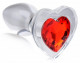 Red Heart Gem Glass Anal Plug - Small Image