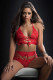 2pc O-Ring Boyshort Halter Top and Stockings -  One Size - Candy Red Image
