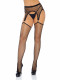 Industrial Net Stockings With O-Ring Attached Garter Belt - One Size - Black Image