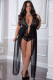 1 Pc. Zipper Crotch Teddy Gown - Black - Queen Size Image