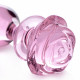 Pink Rose Glass Anal Plug - Large Image