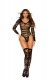 Crochet Net Teddy With Stockings - One Size - Black Image