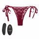 Remote Control Lace Thong Set - Burgundy Image
