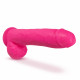 Neo Elite - 10 Inch Silicone Dual Density Cock  With Balls - Neon Pink Image