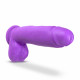 Neo Elite - 10 Inch Silicone Dual Density Cock  With Balls - Neon Purple Image