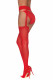 Pantyhose With Garters - One Size - Red Image