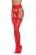 Pantyhose With Garters - One Size - Red Image