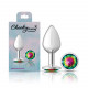 Cheeky Charms-Silver Metal Butt Plug- Round-Rainbow-Medium Image