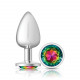 Cheeky Charms-Silver Metal Butt Plug- Round-Rainbow-Large Image