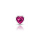 Cheeky Charms-Silver Metal Butt Plug- Heart-Bright Pink-Small Image