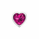 Cheeky Charms-Silver Metal Butt Plug- Heart-Bright Pink-Medium Image