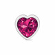 Cheeky Charms-Silver Metal Butt Plug- Heart-Bright Pink-Large Image
