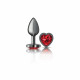 Cheeky Charms-Gunmetal Metal Butt Plug- Heart-Dark Red-Small Image