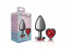 Cheeky Charms-Gunmetal Metal Butt Plug- Heart-Dark Red-Large Image