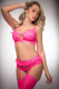 3 Pc High Waist Studded Cut Out Hiphugger Garter  Panty and Top Bra - One Size - Love Me Pink Image