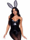 Ruffle Trimmed Bendable Lace Bunny Ears - Black Image