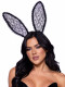 Ruffle Trimmed Bendable Lace Bunny Ears - Black Image