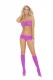 3 Piece Booty Shorts Set - One Size - Neon Pink/neon Purple Image