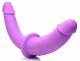 Double Charmer Silicone Double Dildo With Harness  - Purple Image
