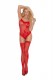 Lace Teddy and Stockings Set - One Size - Red Image