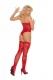 Lace Teddy and Stockings Set - One Size - Red Image