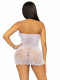 Rhinestone Lace and Net Mini Dress - One Size -  White Image