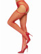 Industrial Net Stocking With O-Ring and Attached  Garter Belt - One Size - Red Image