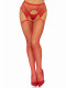 Industrial Net Stocking With O-Ring and Attached  Garter Belt - One Size - Red Image