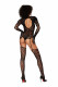 Teddy Bodystocking With Fingered Gloves - One Size - Black Image