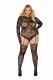 Teddy Bodystocking With Fingered Gloves - Queen Size - Black Image
