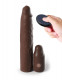 Fantasy X-Tensions Elite 9 Inch Sleeve Vibrating  3 Inch Plug With Remote - Brown Image