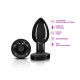 Cheeky Charms - Rechargeable Vibrating Metal Butt  Plug With Remote Control - Gunmetal - Medium Image